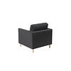 ebuy24 Marino fauteuil velours zwart.