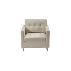 ebuy24 Marino fauteuil fluweel zandkleurig.