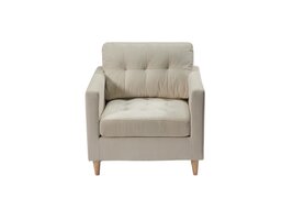 ebuy24 Marino fauteuil fluweel zandkleurig.