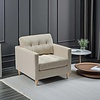 ebuy24 Marino fauteuil fluweel zandkleurig.