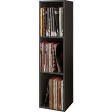 ebuy24 Platto3 wandkast voor LP 3 planken zwart.