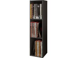 ebuy24 Platto3 wandkast voor LP 3 planken zwart.