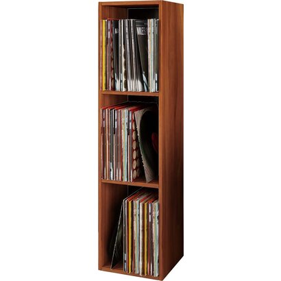 ebuy24 Platto3 wandkast voor LP 3 planken nootboom decor.