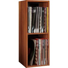 ebuy24 Platto2 wandkast voor LP 2 planken nootboom decor.