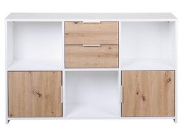 ebuy24 Pepeto dressoir 2 laden, 2 deuren, 3 planken wit, Artisan eik decor.