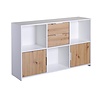 ebuy24 Pepeto dressoir 2 laden, 2 deuren, 3 planken wit, Artisan eik decor.