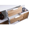 ebuy24 Pepeto dressoir 2 laden, 2 deuren, 3 planken wit, Artisan eik decor.