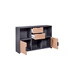 ebuy24 Pepeto dressoir 2 laden, 2 deuren, 3 planken grijs, Artisan eik decor.