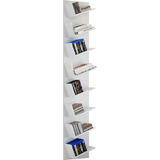 ebuy24 Lansi Maxi wandkast Wandbevestiging met 8 schuine plankenwit.