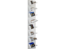 ebuy24 Lansi Maxi wandkast Wandbevestiging met 8 schuine plankenwit.