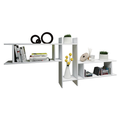 ebuy24 Sirola Maxi wandkast Wandmontage met 5 vakkenwit.