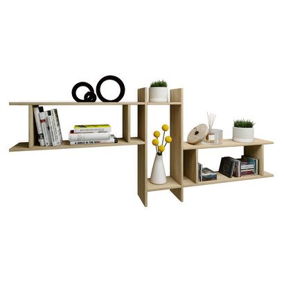 ebuy24 Sirola Maxi wandkast Wandmontage met 5 vakkenDecoratieve Sonoma Eik.