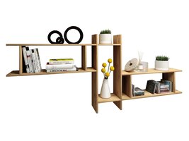 ebuy24 SirolaMaxi wandkast wandmontage 3 planken eik decor.