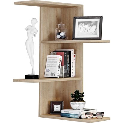 ebuy24 Balos wandrek hoek 3 planken eik decor.