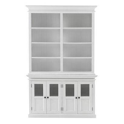 ebuy24 Halifax vitrinekast , boekenkast 8 planken, 4 deuren wit.