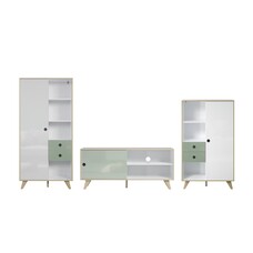 ebuy24 Adelaide wandkast set van 3 delen wit,groen.