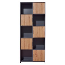 ebuy24 Pepeto wandkast 5 deuren, 5 planken grijs, Artisan eik decor.