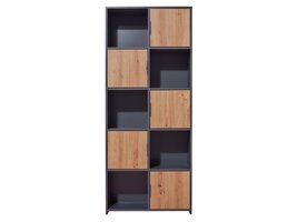 ebuy24 Pepeto wandkast 5 deuren, 5 planken grijs, Artisan eik decor.