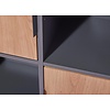 ebuy24 Pepeto wandkast 5 deuren, 5 planken grijs, Artisan eik decor.