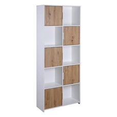 ebuy24 Pepeto wandkast 5 deuren, 5 planken wit, Artisan eik decor.