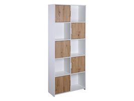 ebuy24 Pepeto wandkast 5 deuren, 5 planken wit, Artisan eik decor.