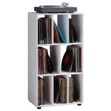 ebuy24 Schaltino wandkast retro voor LP-platenrek 8 plankenwit.