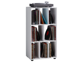 ebuy24 Schaltino wandkast retro voor LP-platenrek 8 plankenwit.