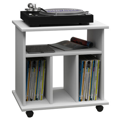 ebuy24 Retal wandkast retro voor LP-platenrek 4 plankenwit.