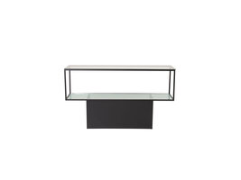 ebuy24 Maglehem wandkast met plank 35x130 cm glas, zwart.