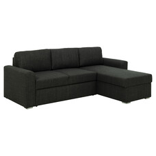 ebuy24 Flemar slaapbank met chaise longue donkergrijs.