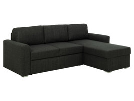 ebuy24 Flemar slaapbank met chaise longue donkergrijs.