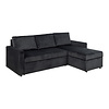 ebuy24 Sacramento slaapbank chaise longue omkeerbaar, verborgen opslag en uitschuifbaar bed antracietgrijs.