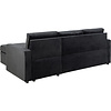 ebuy24 Sacramento slaapbank chaise longue omkeerbaar, verborgen opslag en uitschuifbaar bed antracietgrijs.