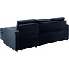 ebuy24 Sacramento slaapbank chaise longue omkeerbaar, verborgen opslag en uitschuifbaar bed donkerblauw.