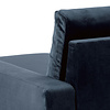 ebuy24 Sacramento slaapbank chaise longue omkeerbaar, verborgen opslag en uitschuifbaar bed donkerblauw.