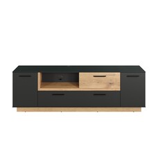 ebuy24 Synnax TV-meubel 2 deuren, 2 kleppen, 1 plank, 1 lade grijs,eik decor.