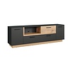 ebuy24 Synnax TV-meubel 2 deuren, 2 kleppen, 1 plank, 1 lade grijs,eik decor.