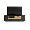ebuy24 Synnax TV-meubel 2 deuren, 2 kleppen, 1 plank, 1 lade grijs,eik decor.