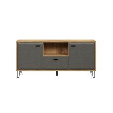 ebuy24 Blanshe TV-meubel 2 deuren, 1 lade, 1 plank, grijs.