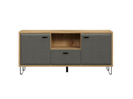 ebuy24 Blanshe TV-meubel 2 deuren, 1 lade, 1 plank, grijs.