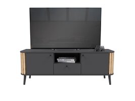 ebuy24 Pure TV-meubel 2 deuren, 1 lade, 1 plank grijs,eik decor.