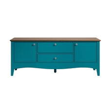 ebuy24 Lissabon TV-meubel 2 deuren, 1 lade, 1 klep blauw,bruin.