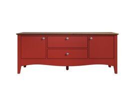 ebuy24 Lissabon TV-meubel 2 deuren, 1 lade, 1 klep rood,bruin.