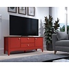 ebuy24 Lissabon TV-meubel 2 deuren, 1 lade, 1 klep rood,bruin.