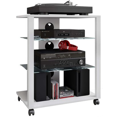 ebuy24 FolasR Hifi-meubels 3 planken wit.