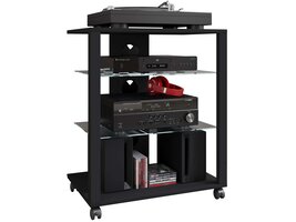 ebuy24 FolasR Hifi-meubels 3 planken zwart.