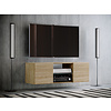 ebuy24 Jusa 115 TV-meubels wandmodel met 2 deuren en 1 glazen legger, Sonoma eiken decor.