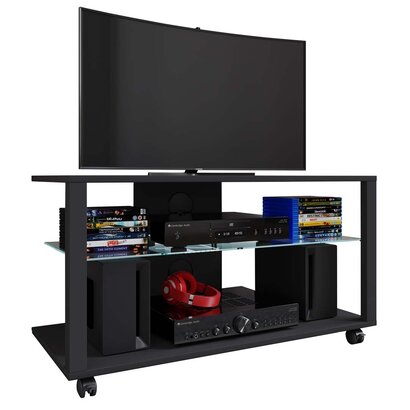 ebuy24 FolasLR TV-meubel 2 planken zwart.