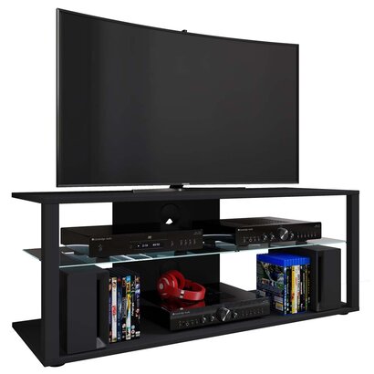 ebuy24 FolasXL TV-meubel 2 planken zwart.