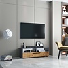 ebuy24 ArilaXL TV-meubel 1 kleppe 2 planken antraciet, eik decor.